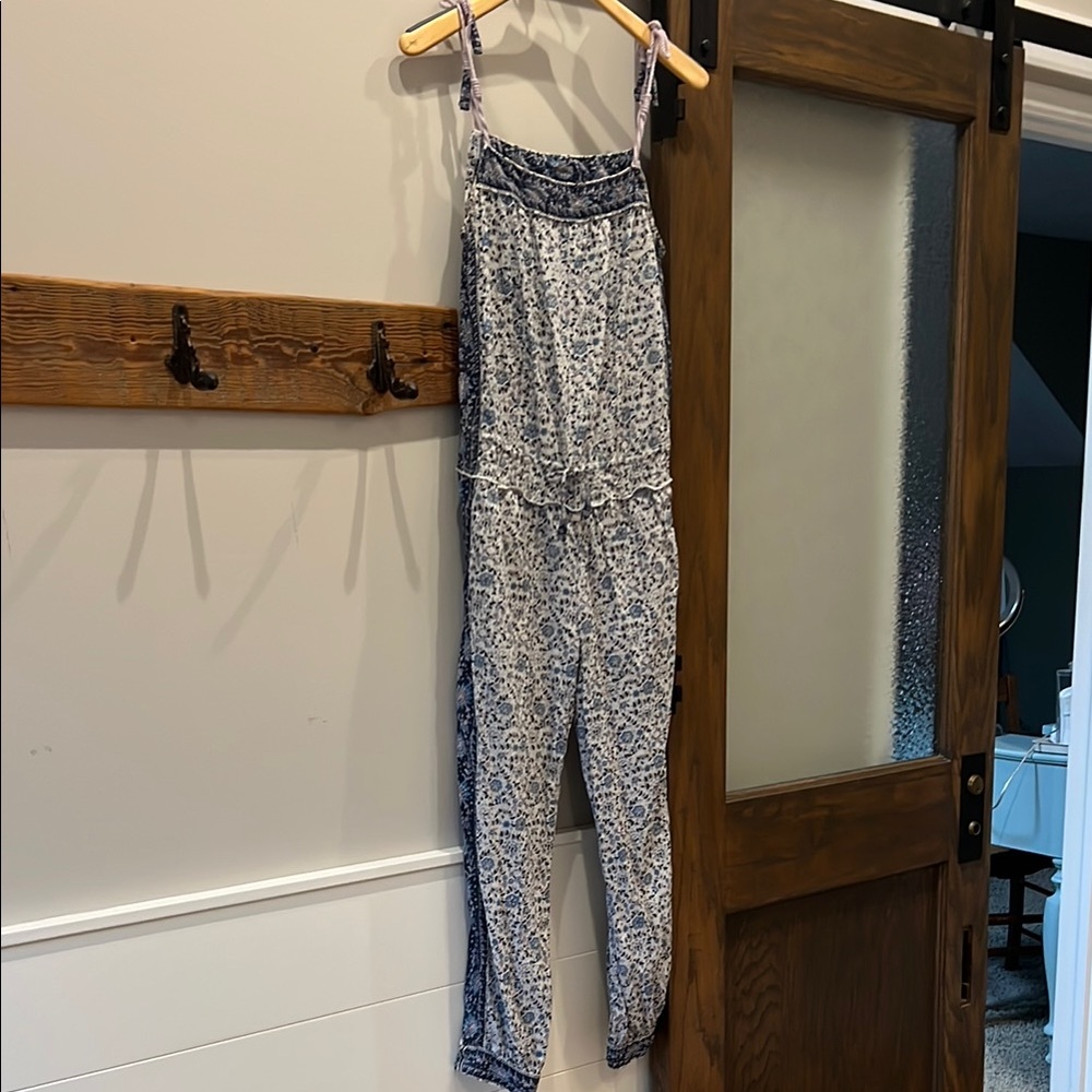 Blue Patterned Women's Jumpsuit